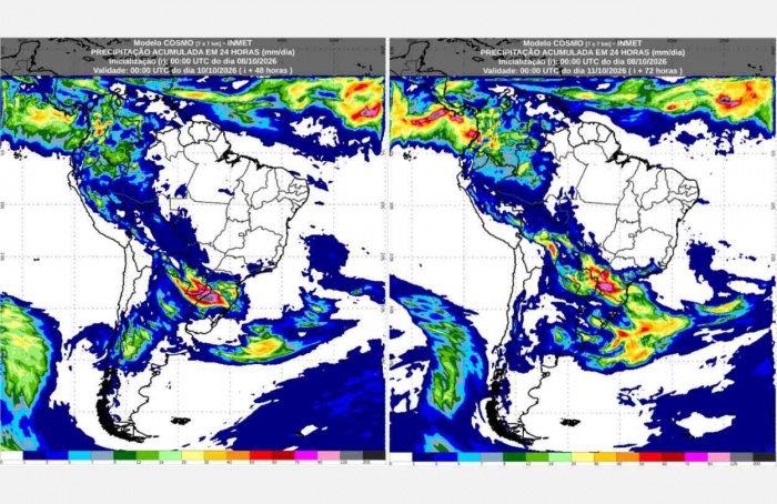 Inmet: previsão do tempo para sexta-feira (9/10) e sábado (10/10)