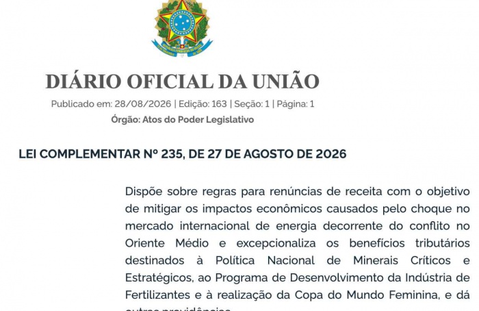 Lei Complementar cria até R$ 10 bilhões em incentivos para fertilizantes