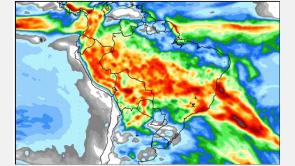Figura 2: previsão de chuva para a 2ª semana (19 a 27/12/2023); fonte: GFS