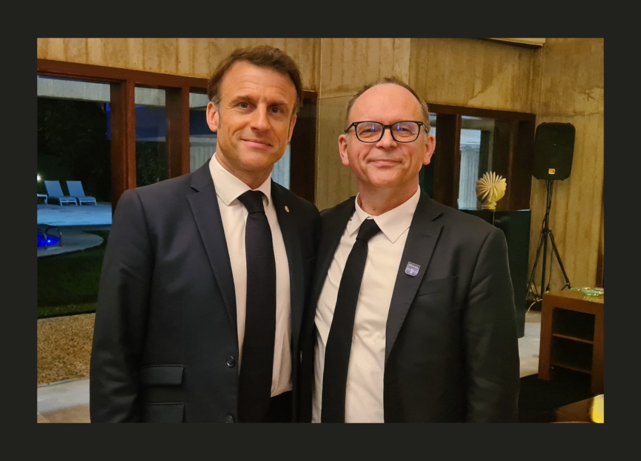 Empresa divulgou iniciativa para combate ao estresse hídrico nos canaviais em parceria com a Embrapa durante visita do presidente da França, Emmanuel Macron