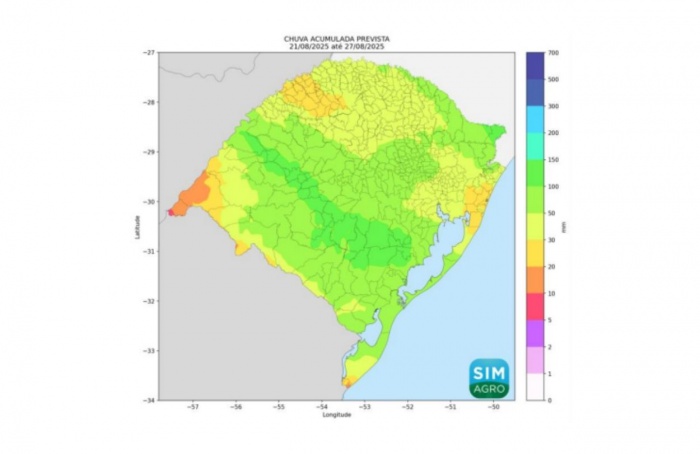 Próxima semana será de chuva e frio no RS