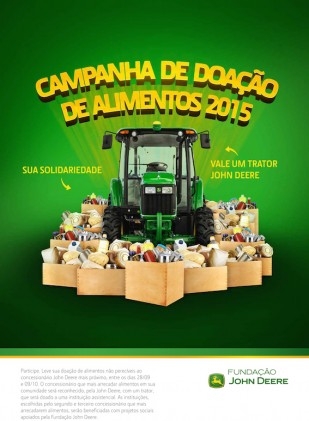 John Deere e concessionários realizam campanha nacional de doação de alimentos