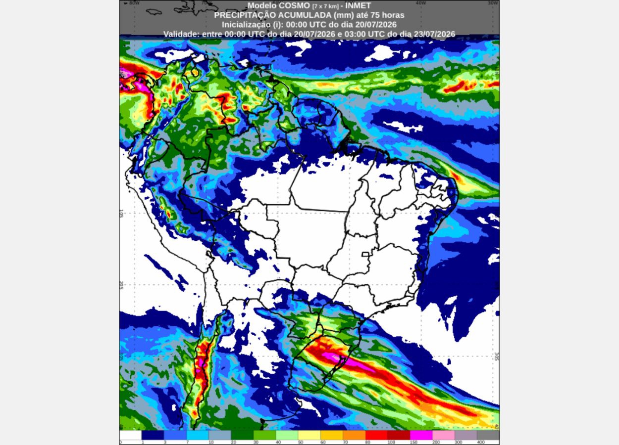 Inmet: Wettervorhersage für Dienstag (21.) und Mittwoch (22.)