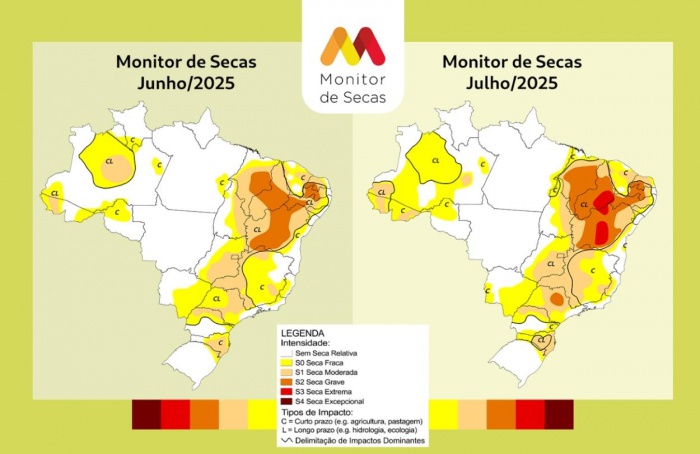 Seca atinge metade do território brasileiro em julho