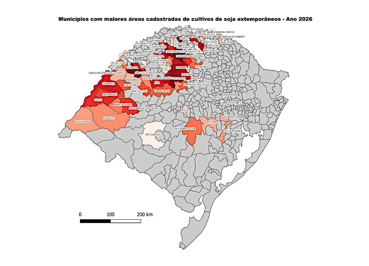 No Rio Grande do Sul, soja fora de época em quase 38 mil hectares