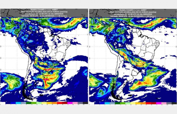 Inmet: previsão do tempo para terça (29/9) e quarta-feira (30/9)