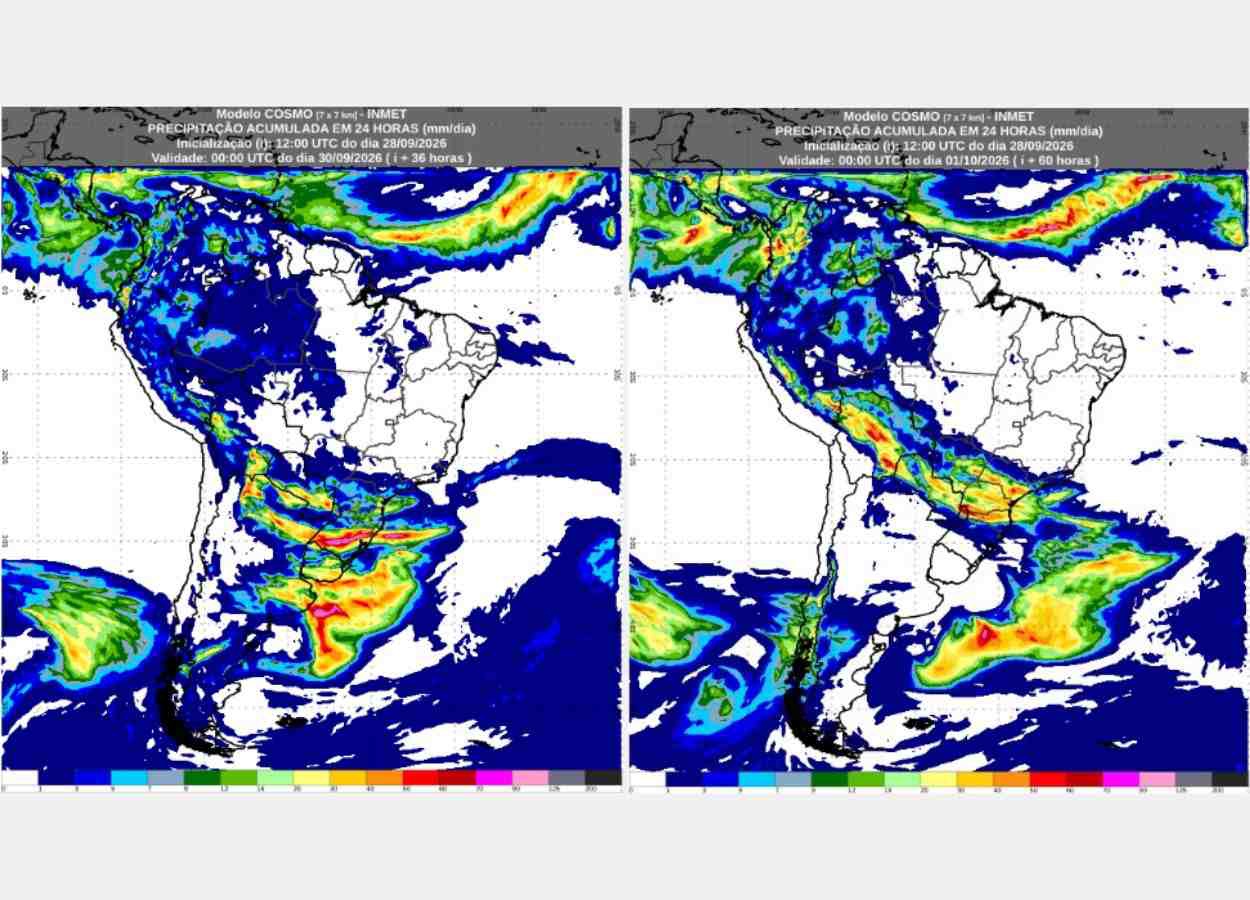 Inmet: previsão do tempo para terça (29/9) e quarta-feira (30/9)