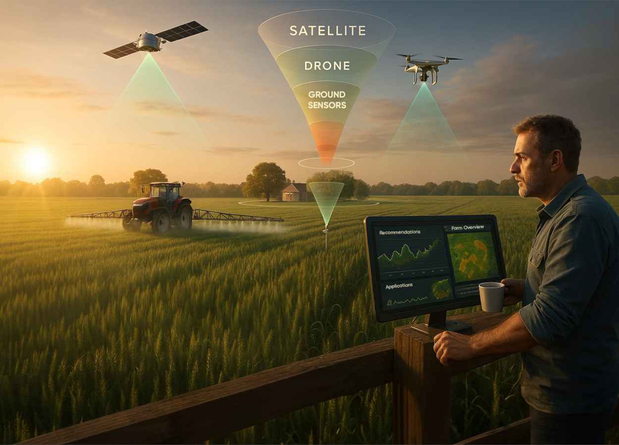 Tecnologia da startup tcheca Skymaps integra sensores para monitoramento inteligente das lavouras