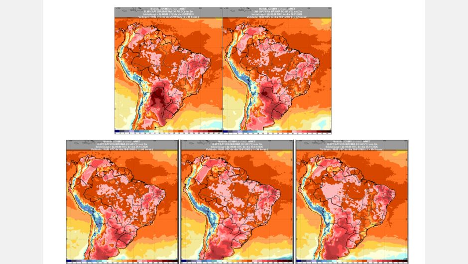 Figura 2: previsão de temperatura máxima para a semana de 26 a 30 de janeiro de 2026 às 15h (horário de Brasília); fonte: Inmet