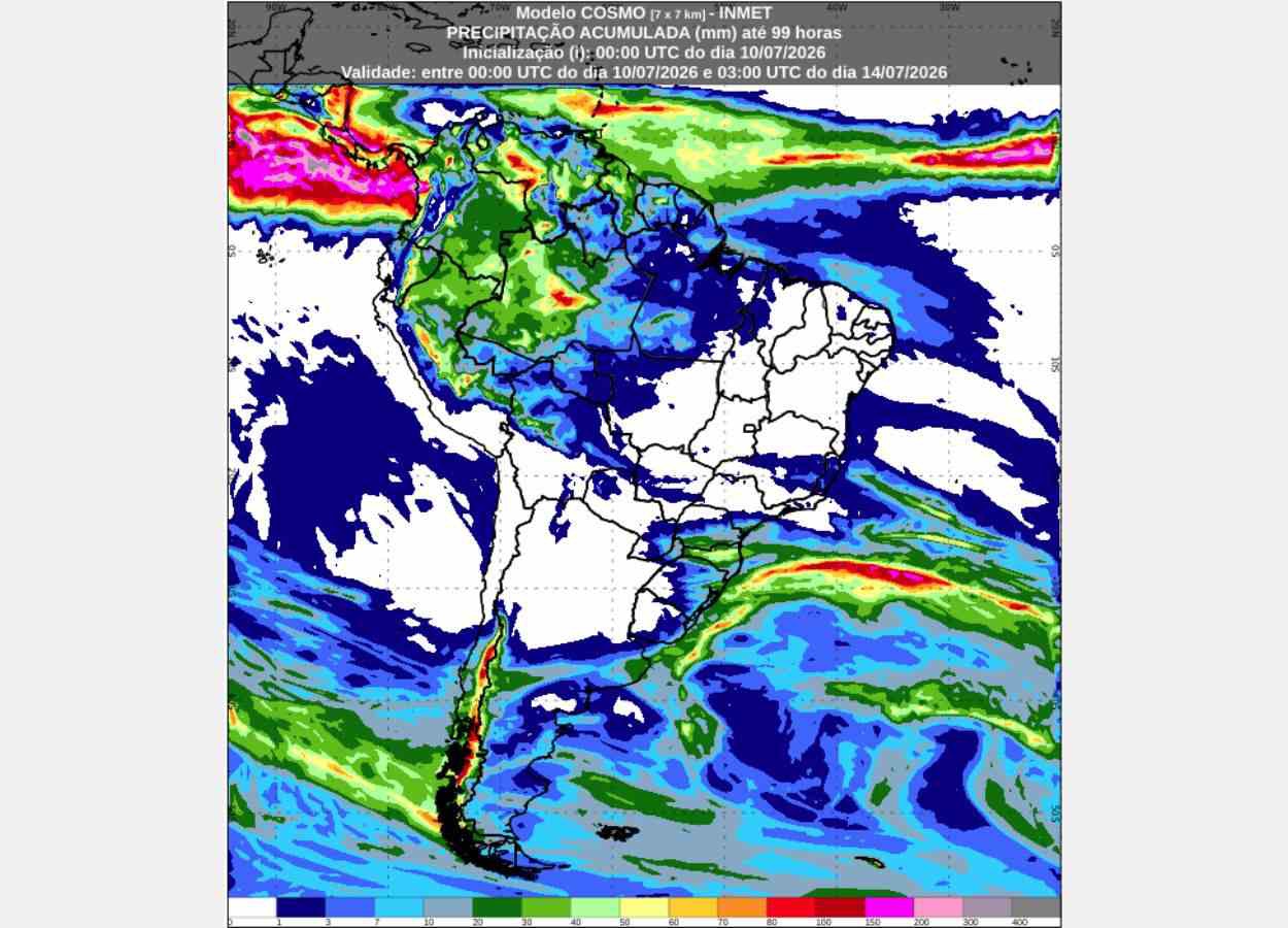 Inmet: previsão do tempo até segunda-feira (13)