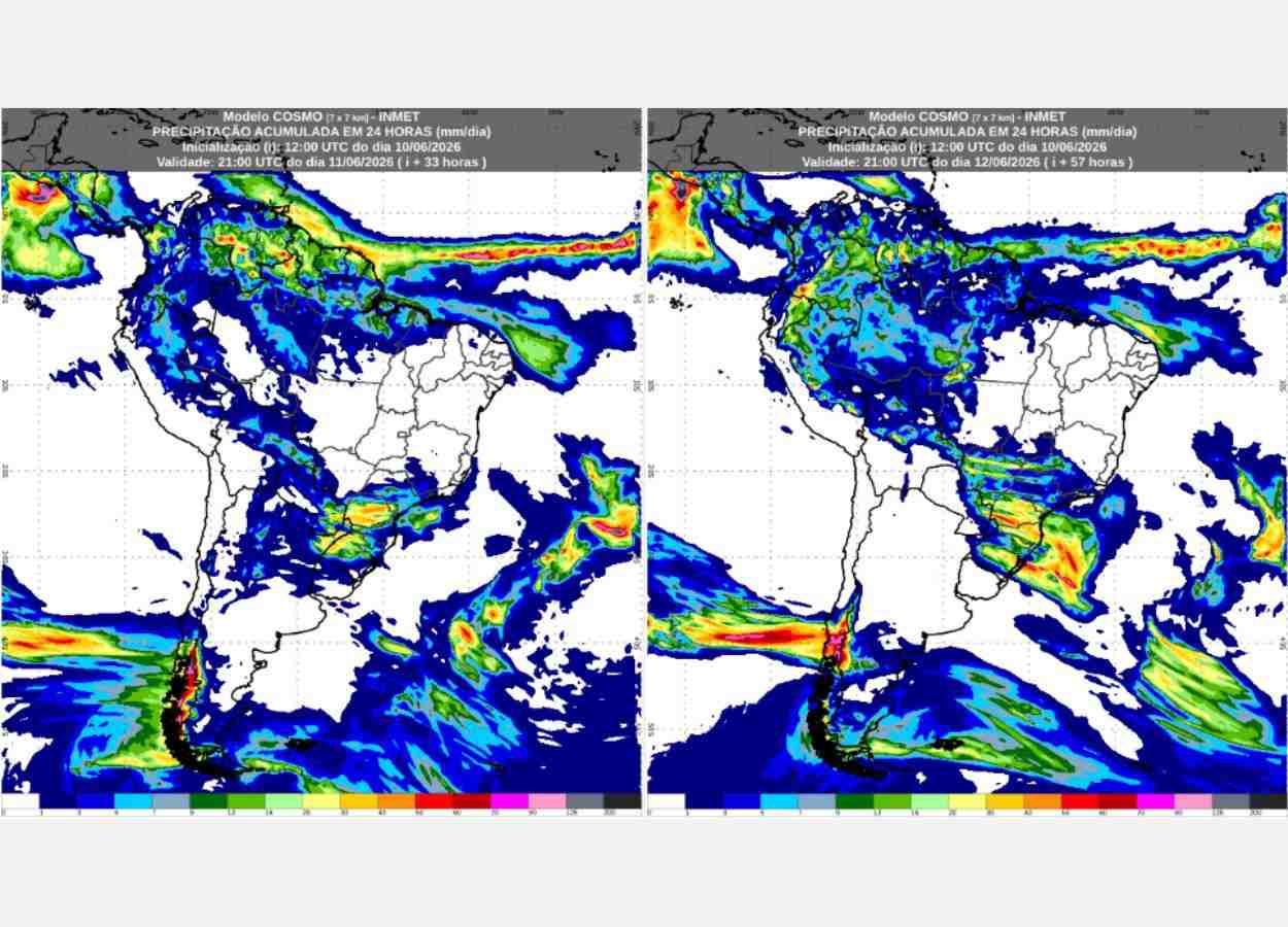 Inmet: previsão do tempo para quinta (11) e sexta-feira (12)