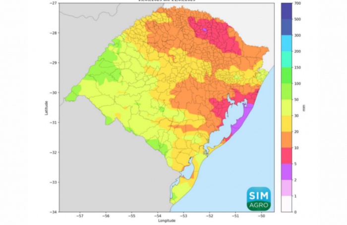 Previsão indica chuva e frio para a próxima semana no RS