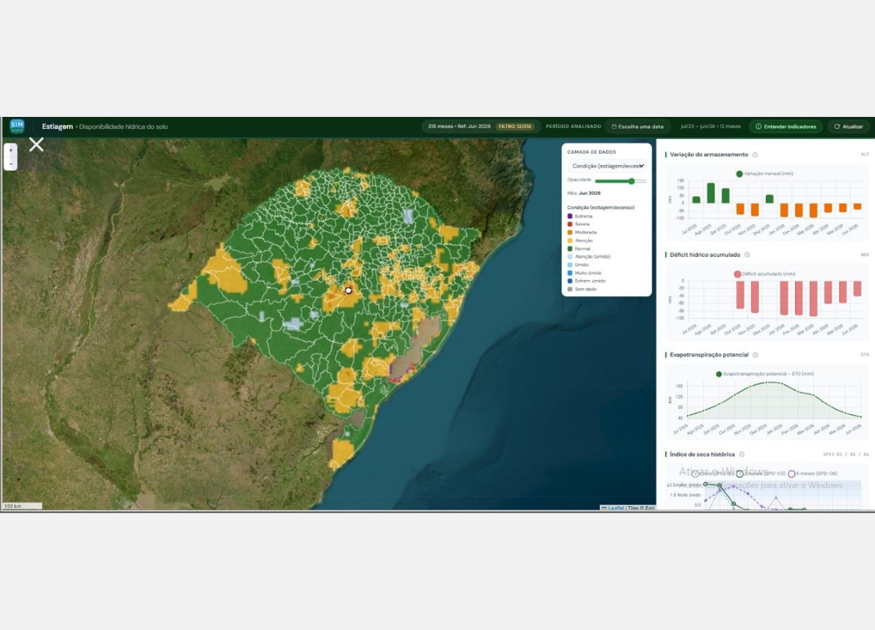 Plataforma de monitoramento de estiagem é lançada no RS