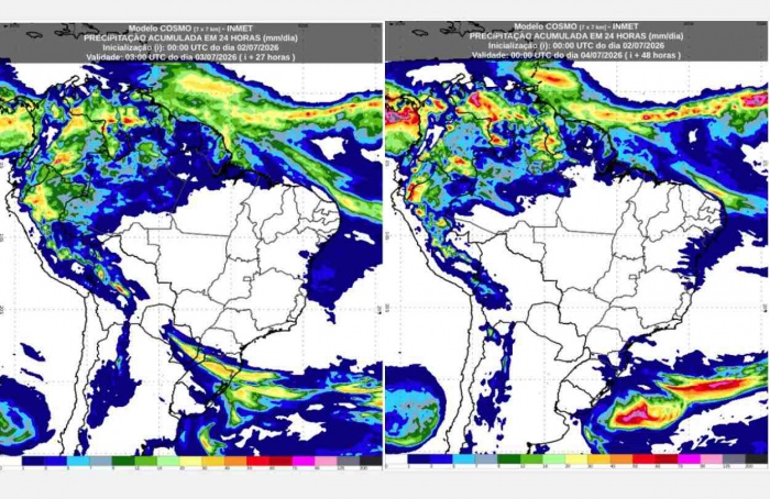Inmet: previsão do tempo para sexta-feira (3) e sábado (4)