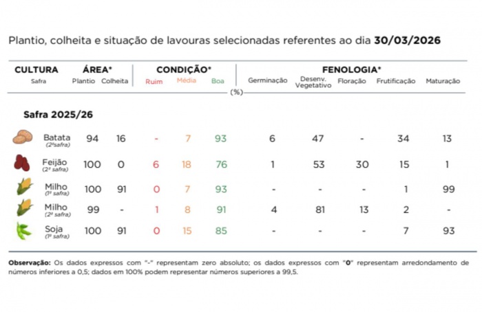 PR Safra 2025/26: colheita de grãos entra na reta final