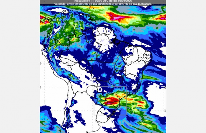 Inmet: previsão do tempo para quarta (9/9) e quinta-feira (10/9)