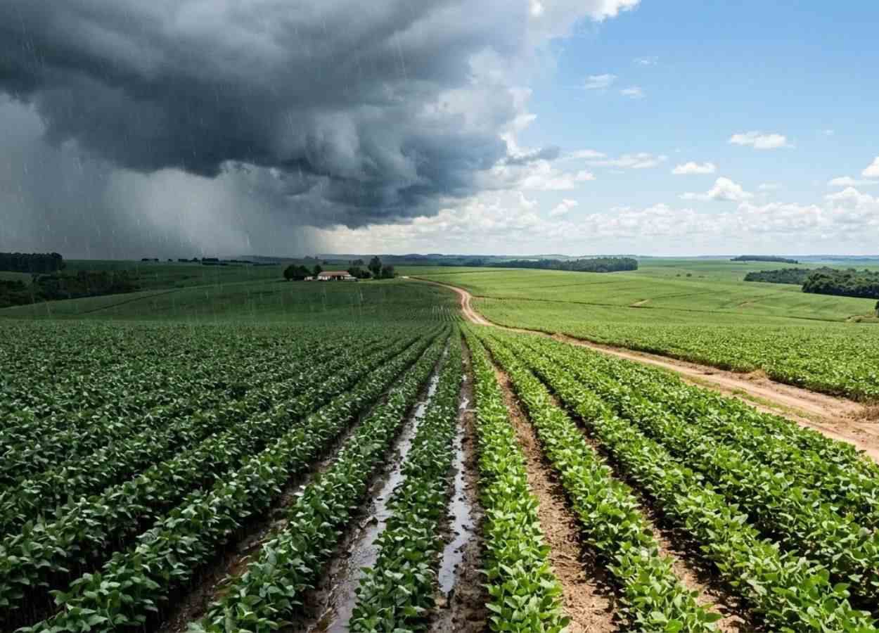 Umidade favorece o plantio no Centro-Oeste, mas excesso no Sul ameaça a colheita do trigo e pode atrasar a semeadura da soja