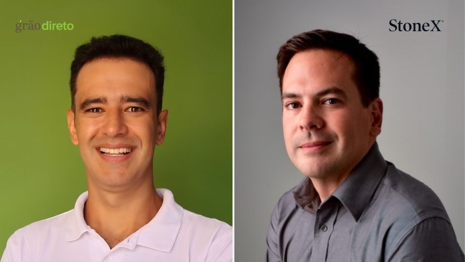 &nbsp;Alexandre Borges, CEO da Grão Direto, e&nbsp;Ariel Coelho, presidente de Soft Commodities da StoneX