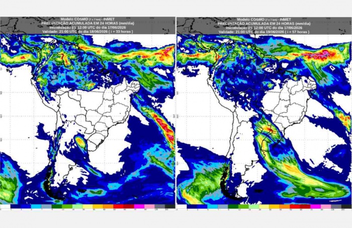 Inmet: previsão do tempo para quinta (18) e sexta-feira (19)