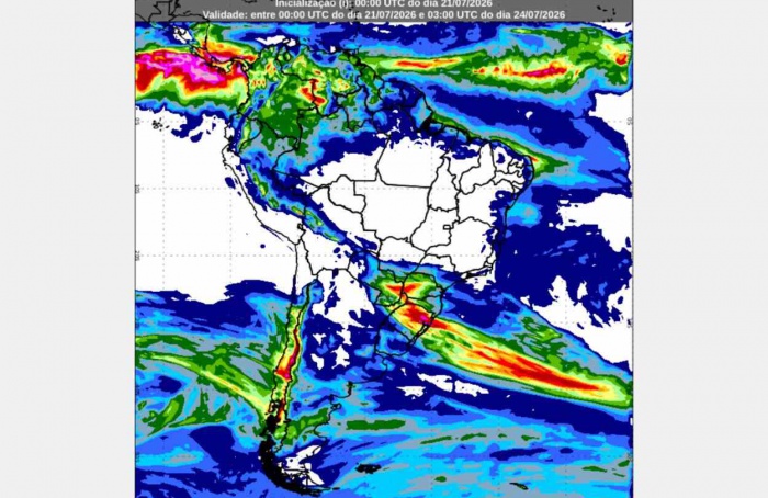 Inmet: previsão do tempo para quarta (22) e quinta-feira (23)