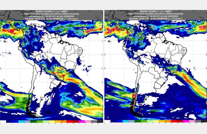 Inmet: previsão do tempo para terça (22/9) e quarta-feira (23/9)