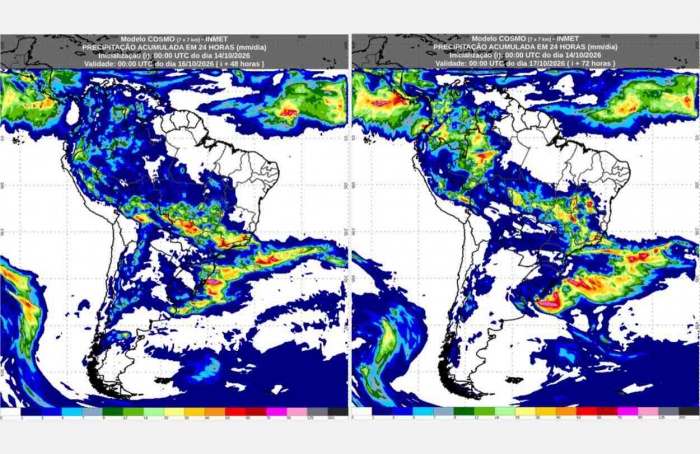 Inmet: previsão do tempo para quinta (15/10) e sexta-feira (16/10)