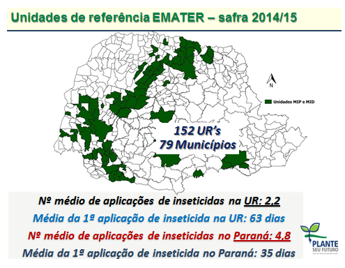 Figura 2. Unidades de referência implantadas no Paraná pelo programa de Estado “Plante Seu Futuro” sob a coordenação da Emater-PR. Fonte: Emater-PR.