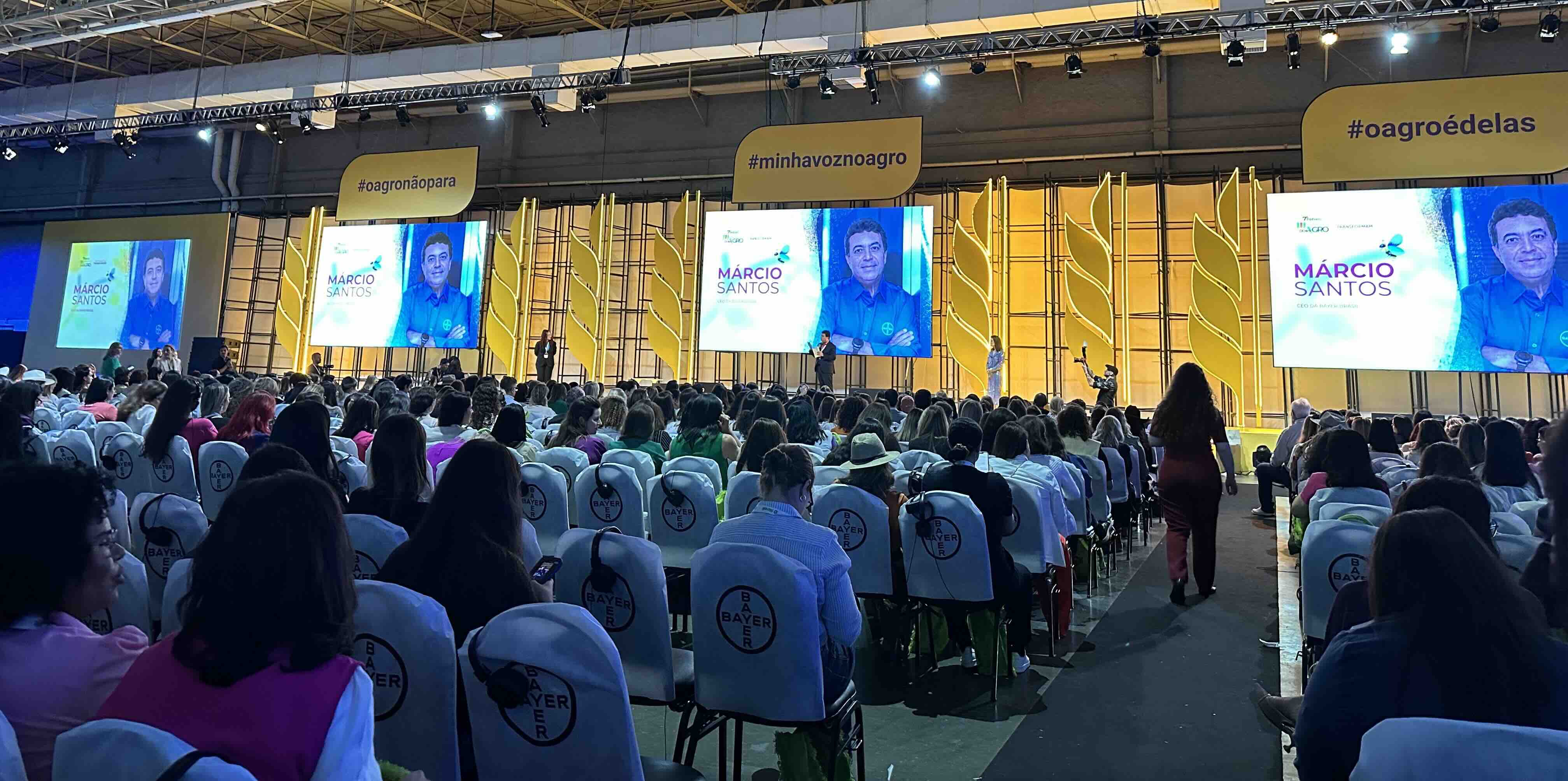 Marcio Santos, presidente da divisão agrícola da Bayer no Brasil, durante a cerimônia de premiação