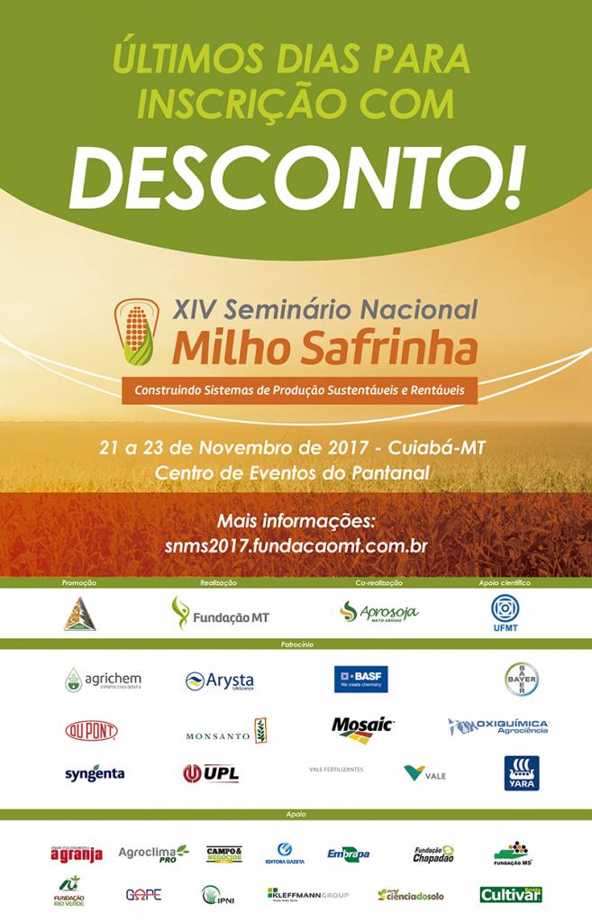 ​Inscrições com desconto para o Seminário Nacional de Milho Safrinha estão na reta final