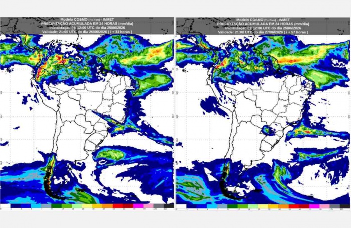 Inmet: previsão do tempo para sexta-feira (26) e sábado (27)