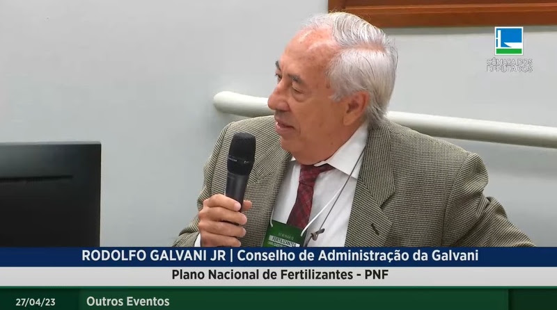 Galvani participa de debate na Câmara dos Deputados sobre a produção nacional de fertilizantes