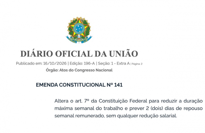 Entenda a emenda constitucional que reduziu jornada de trabalho