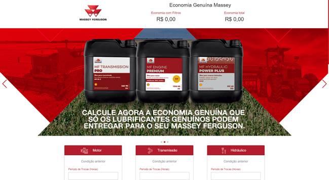 Massey Ferguson lança site com calculadora que simula economia em uso de lubrificante
