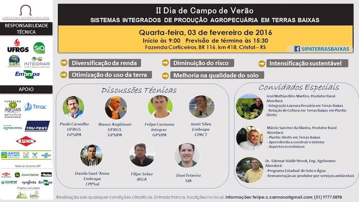 Dia de Campo de Verão vai apresentar sistemas integrados de produção  em terras baixas