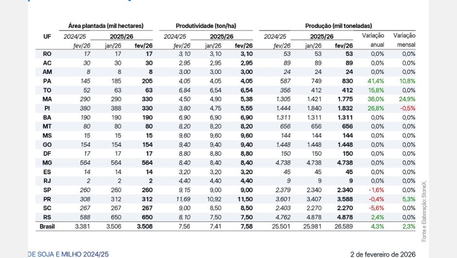 Milho | Estimativas para a 1ª safra 2025/2026