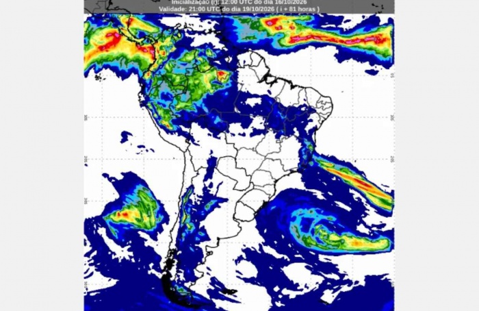Inmet: previsão do tempo até segunda-feira (19/10)