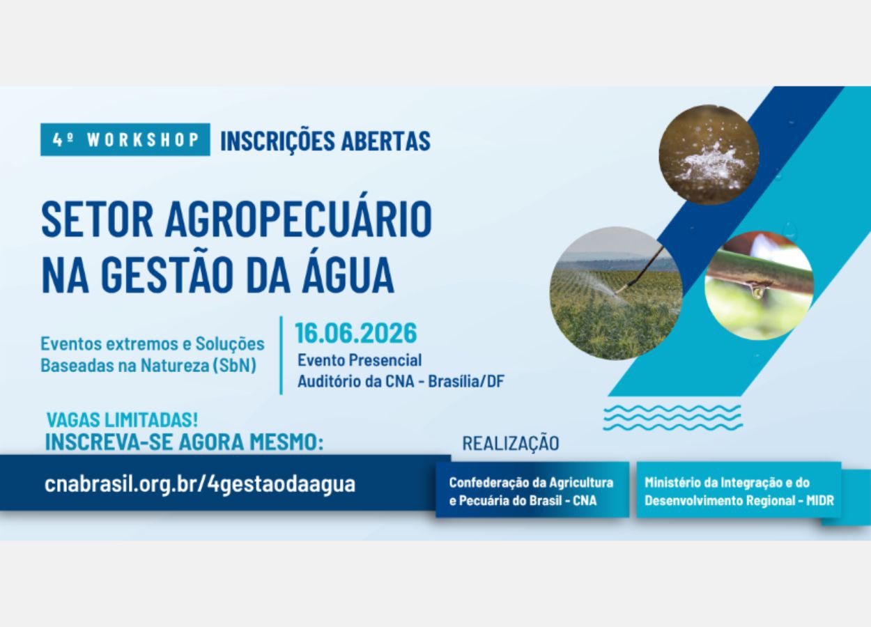 Evento no dia 16 de junho vai discutir o papel da irrigação frente aos eventos extremos e soluções baseadas na natureza