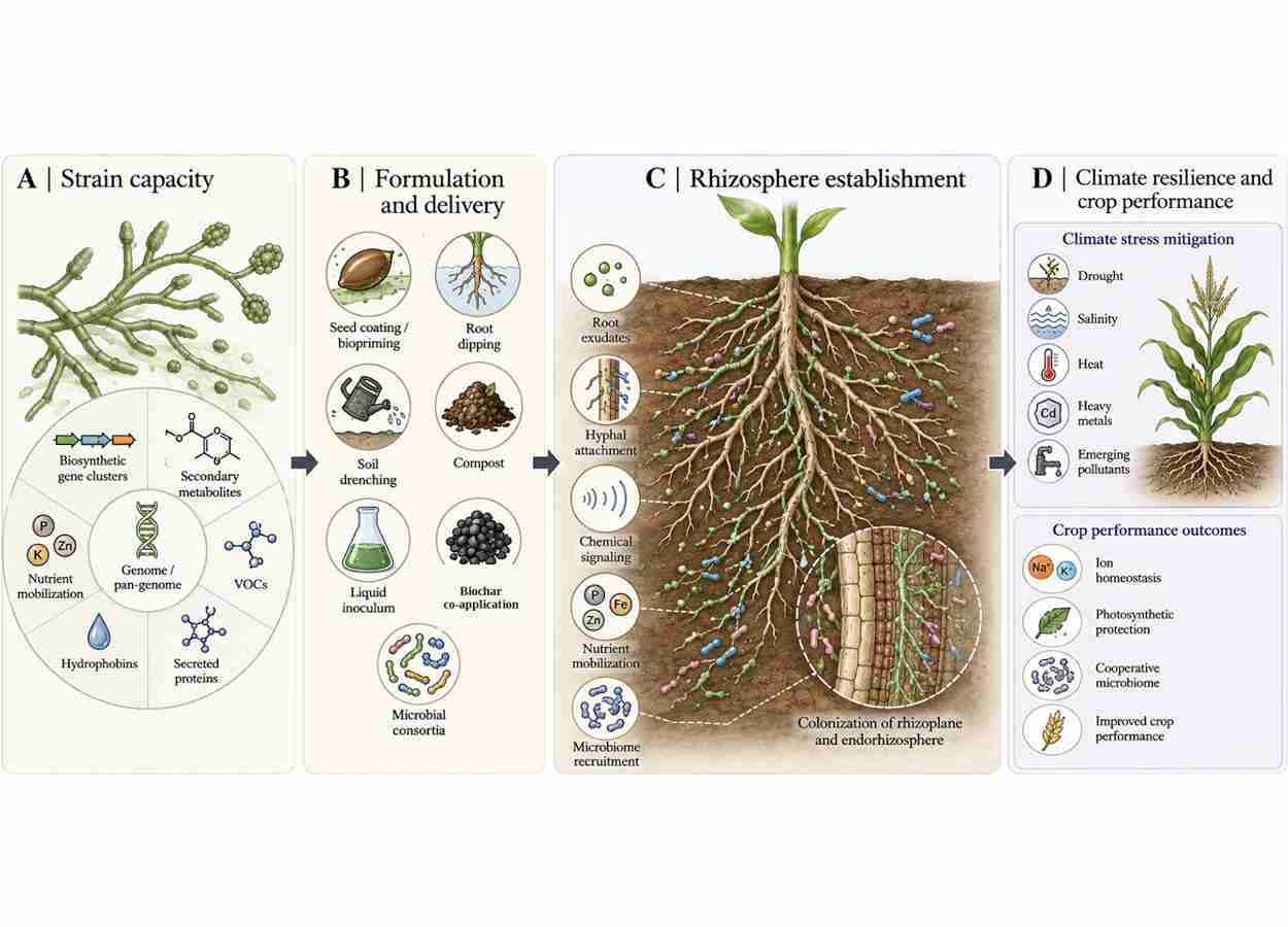 Trichoderma augmente la tolérance des cultures aux stress abiotiques.
