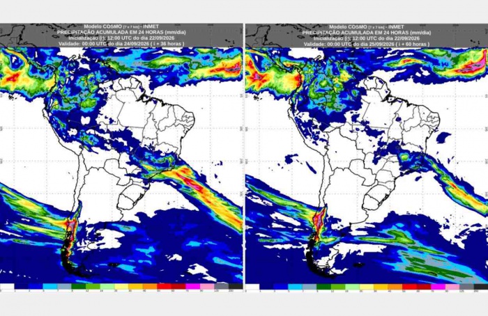 Inmet: previsão do tempo para quarta (23/9) e quinta-feira (24/9)