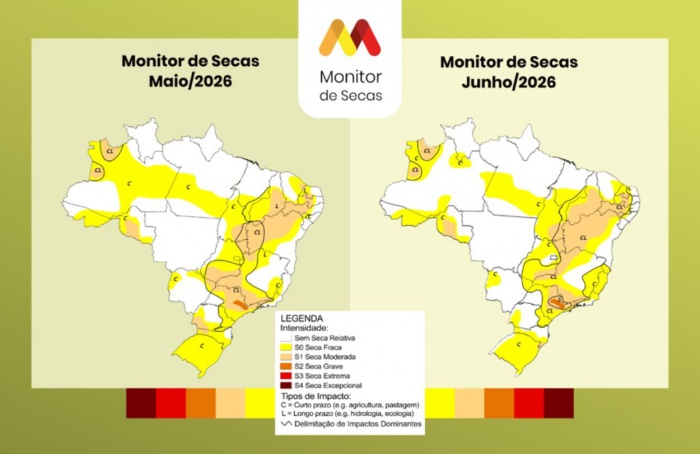 Área com seca recua para 45% do território brasileiro