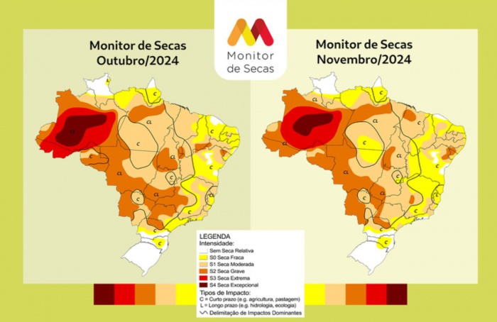 Seca fica mais branda no Brasil, indica Monitor