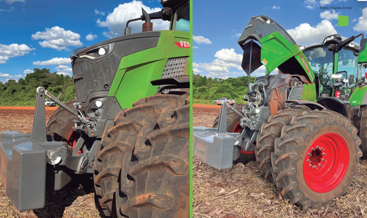 O motor que equipa este novo modelo é o AGCO Power CORE80, seis cilindros, com 8 l de volume deslocado, quatro válvulas por cilindro, equipado com turbocompressor de geometria variável VTG. O ventilador do radiador possui hélice reversível, que elimina resíduos acumulados no sistema. O filtro de ar também possui sistema semelhante de limpeza automática