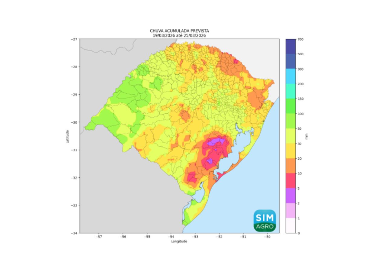 Boletim aponta instabilidade ao longo da semana e queda leve de temperatura na metade Sul