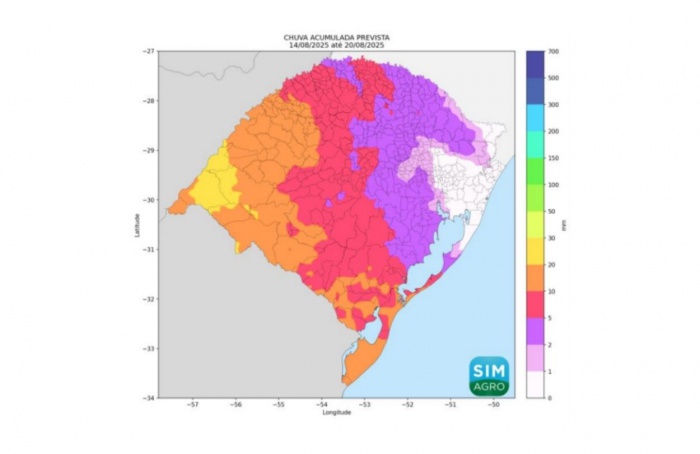 Próxima semana tem previsão de retorno das chuvas ao RS