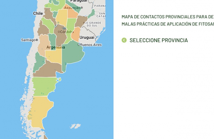 Casafe lança mapa para denúncias sobre pesticidas na Argentina