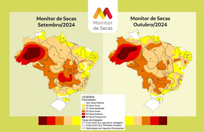 Brasil registra seca em 92% do território, aponta Monitor